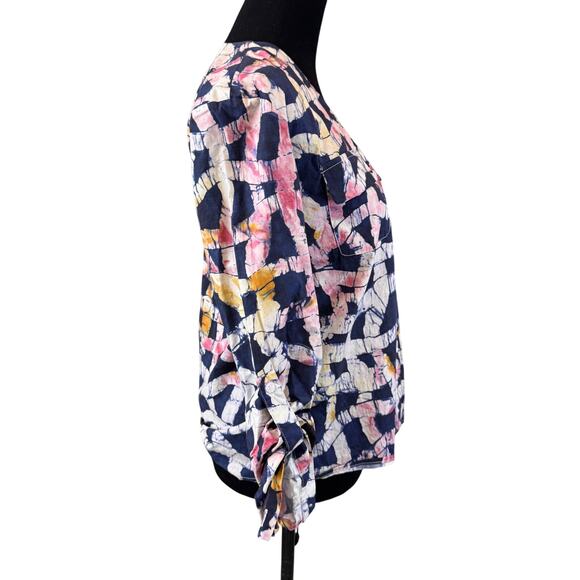 BUSAYO COLLECTIVE Multicolor Abstract Two Tone Button-Up Shirt Size XS - Picture 7 of 9